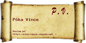 Póka Vince névjegykártya